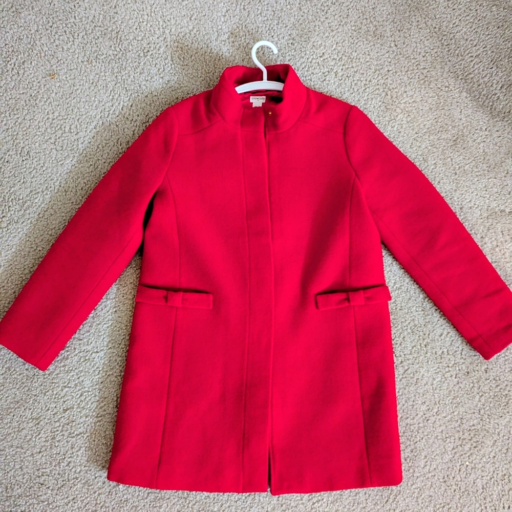 Crewcuts Cherry Red Zip-Front Pea Coat Girls 14, Fits Women XS and Small